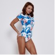 Sexy Siamese female swimsuit hot spring surfing suit diving short sleeve swimsuit 9540