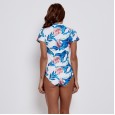 Sexy Siamese female swimsuit hot spring surfing suit diving short sleeve swimsuit 9540