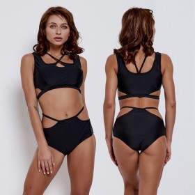 Sexy high waist bikini swimsuit sports vest was thin swimsuit 9538
