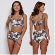 Sexy high waist bikini swimsuit steel support gathered thin swimsuit 9506