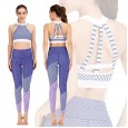 Fitness wear running print suit yoga suit tights barbie pants sports bra 044