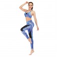 Fitness clothes running print suit yoga clothes tights barbie pants sports bra 046