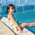 Children's one-piece swimsuit female baby spa skirt swimsuit small yellow croaker cute princess 1016