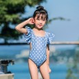 Children's one-piece swimsuit female baby spa loli swimsuit bow cute wave point 1002