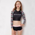 Split long-sleeved surfing suit female swimsuit hot spring swimsuit 9068