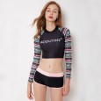 Split long-sleeved surfing suit female swimsuit hot spring swimsuit 9068