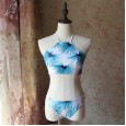 Sexy size chest gathered split triangle bikini female swimsuit hot spring swimsuit 91