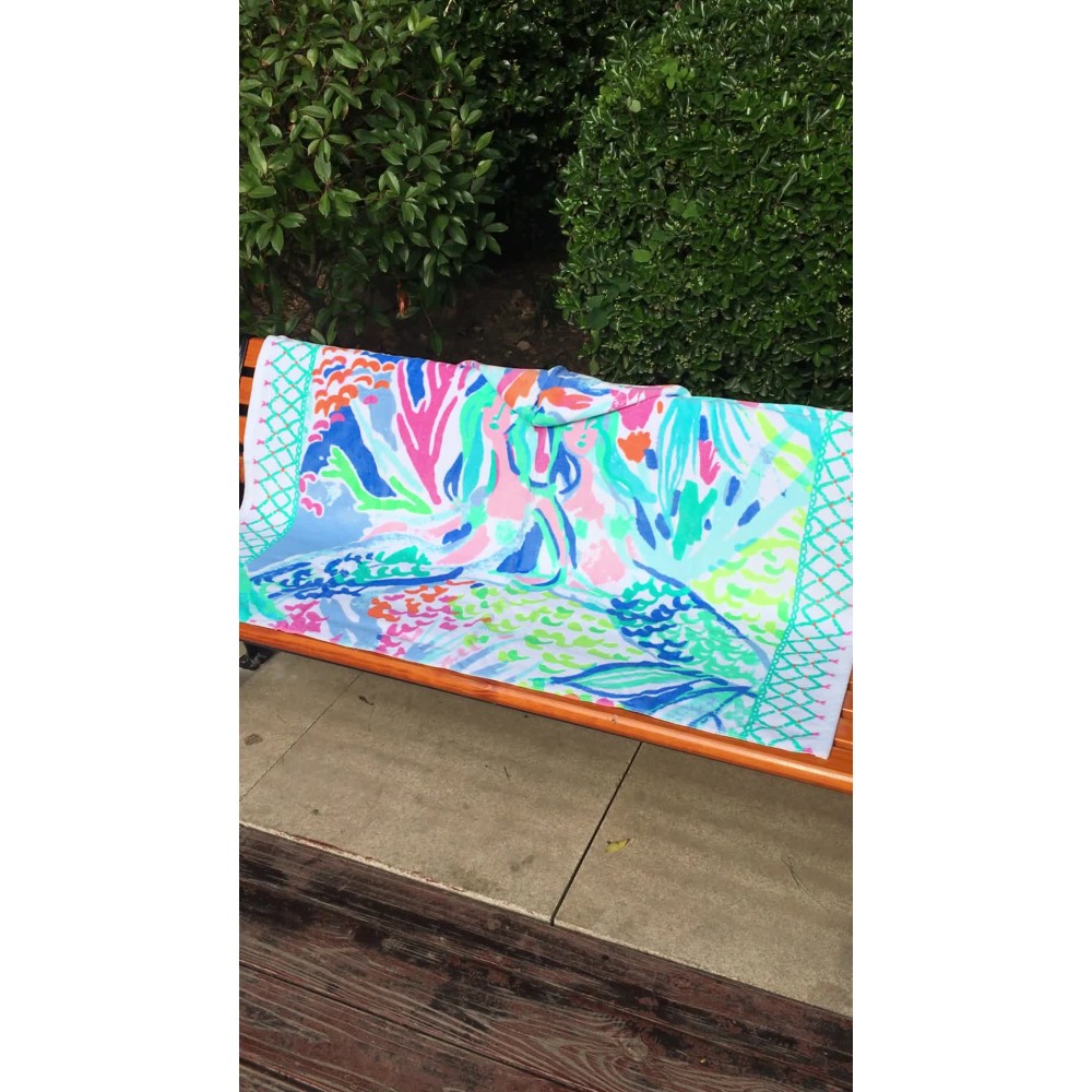 Pure cotton beach towel style active printing sports swimming children's large size adult bath towel 160 * 80