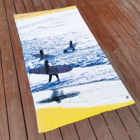 Pure cotton beach towel active printing cut velvet sports surfing swimming big bath towel