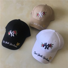 New trendy baseball cap embroidery rose men and women duck tongue hat tide sunscreen couple casual hat