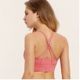 ! Nylon imitation cotton sports bra female fitness running underwear sexy beautiful back shockproof quick dry yoga bra