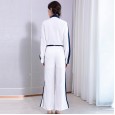 Summer new chiffon casual suit female high-end was thin and loose wide-leg trousers temperament simple two-piece suit