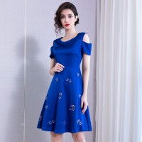 Short-sleeved embroidery plus size dress spring new women's fashion vest skirt women