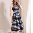Spring new sleeveless vest A-line dress temperament was thin stripe long skirt high-end women's clothing