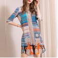 Silk printed shirt skirt spring new mulberry silk niche design temperament high-end loose version dress