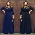 Hot sale new women's plus size deep V net color big swing skirt 7 colors optional sexy dress