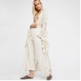 Hot Bohemian plus size women's summer vacation style with lace cardigan long section