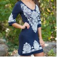 National Cashew Flower Slim Elastic Plus Size Dress New