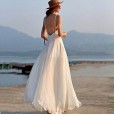 Bohemian solid color suspenders fairy long swing dress women's hot dress