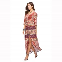 Summer women's long skirt single-breasted dress