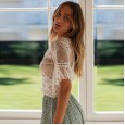 Summer chiffon lace hook flower trumpet sleeve V-neck short coat beach style women's clothing