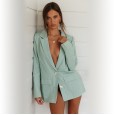 Autumn and winter new pink small suit jacket women's jacket two buckle long sleeves