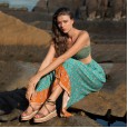 New lotus leaf wave mid-waist swing loose skirt beach vacation casual skirt