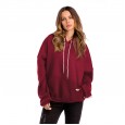 Spring and autumn new bat sleeve pocket plus velvet thick hooded hooded sweater women's jacket