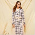 Women's autumn and winter new fashion slim plaid trench coat long-sleeved casual jacket