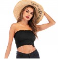 Summer sexy word collar wrapped chest solid color vest female tube top
