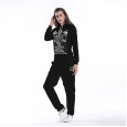 Women's casual suit spring and autumn new women's hooded Christmas element sweater trousers two-piece suit