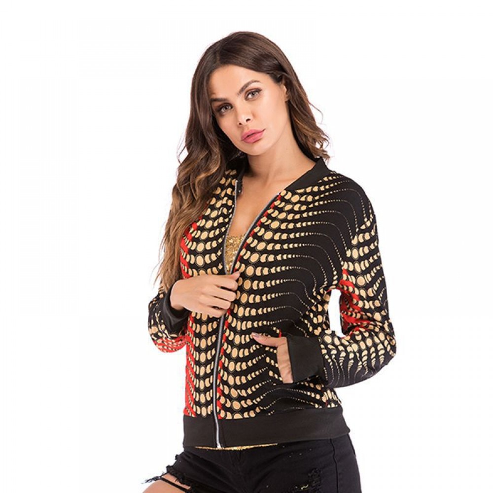 Women's Jacket Jacket Women's Gradient Long Sleeve Zipper Cardigan Jacket Baseball Uniform