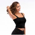 New ladies knit camisole sexy exposed navel slim camisole female summer bottoming shirt