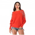 Women's autumn and winter sweaters loose solid color beaded sweater coat