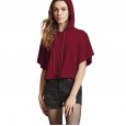 Summer women's casual loose hooded sweater women's new hooded short-sleeved t-shirt