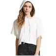 Summer women's casual loose hooded sweater women's new hooded short-sleeved t-shirt