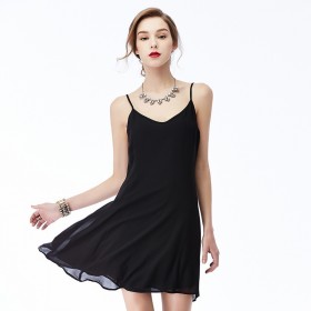 Shop women's clothing spring women's new fashion chiffon dress sexy backless bottom strap dress