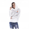Autumn and winter hooded sweater women's pocket casual printing plus velvet plus size women's jacket
