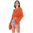 Short section exposed navel sweater women's autumn and winter loose lazy solid color sweater coat