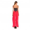 Women's new stitching chiffon suspender dress summer waistless dress