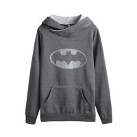Jacket spring Batman printed long-sleeved cross-neck loose casual sweater women