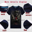 Plus Size S-4XL Black Skull 3D Printed Short Tees Casual Round Neck Short Sleeved T-shirt - Black S 