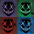 Halloween 4-Modes LED Light El Wire Mask Up Funny Mask The Purge Election Year Great Cosplay Mask -  Red 