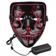 Halloween 4-Modes LED Light El Wire Mask Up Funny Mask The Purge Election Year Great Cosplay Mask -  Red 