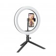 BlitzWolf® BW-SL3 10inch Dimmable LED Ring Light Tripod Stand USB Plug for TikTok Youtube Live Stream Makeup with Phone Clip - Black 