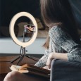BlitzWolf® BW-SL3 10inch Dimmable LED Ring Light Tripod Stand USB Plug for TikTok Youtube Live Stream Makeup with Phone Clip - Black 