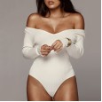 V-neck long sleeve pit strip wild bottoming jumpsuit women's clothing