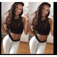 New women's sexy mesh splicing stretch vest sportswear