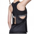 New fake two-piece sports vest female hollow fitness clothes running breathable sportswear solid color bra wave point sleeveless
