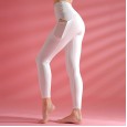 New high waist tight yoga pants mesh splicing fold sports tights women